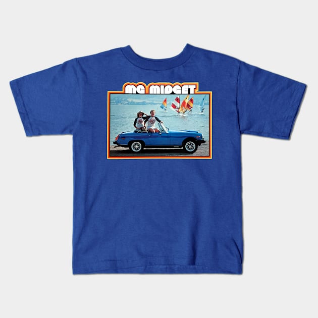 MG MIDGET - advert Kids T-Shirt by Throwback Motors